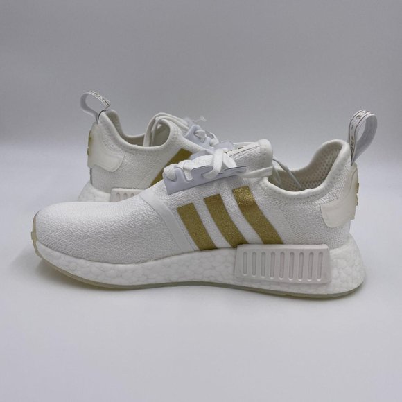 adidas NMD R1 White / Gold Womens Shoes - Picture 2 of 8